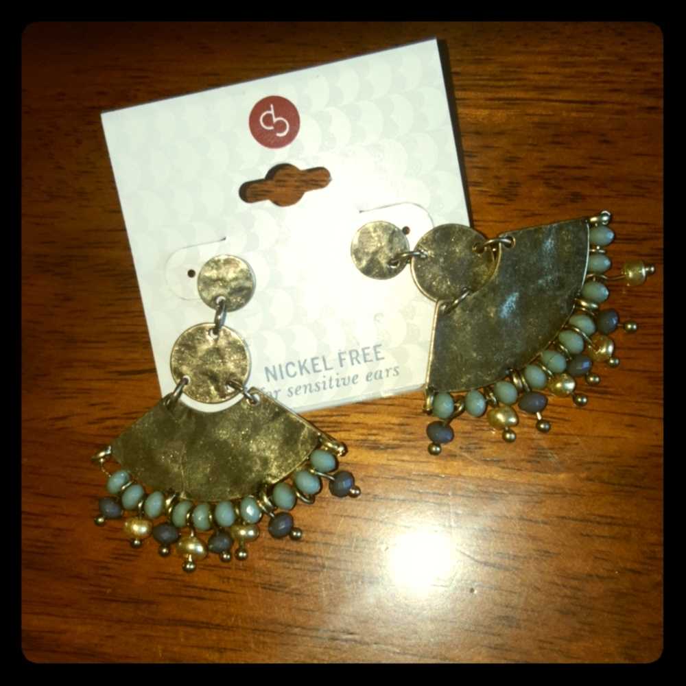 Brass stud earrings